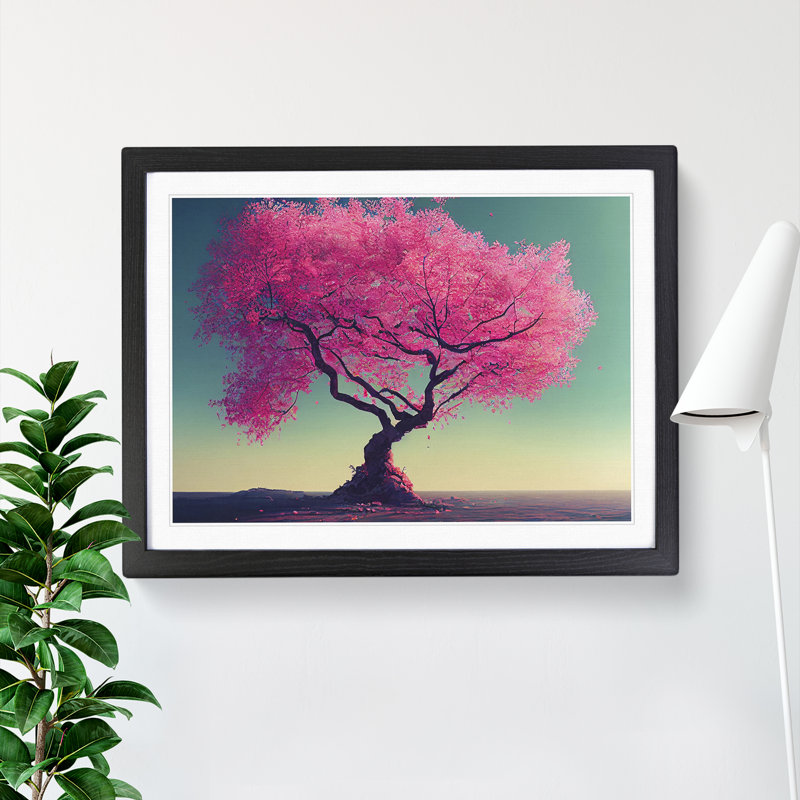 Delightful Cherry Blossom Tree - Framed Print, Black, 25cm H x 34cm W x 2cm D