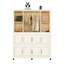Organisateur de garde-robe portable avec portes magnétiques et tringle