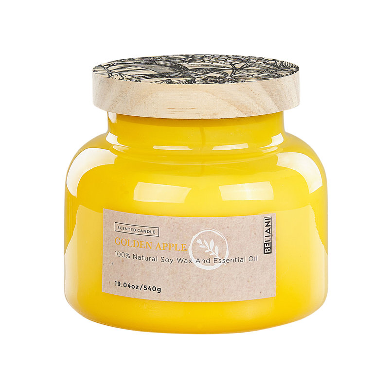 Scented Jar Candle, Yellow, Fruity
