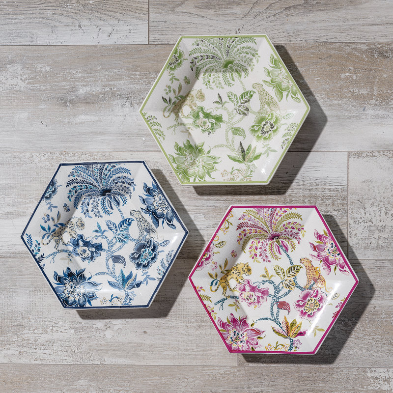 Ensemble de 3 assiettes décoratives en porcelaine Braganza