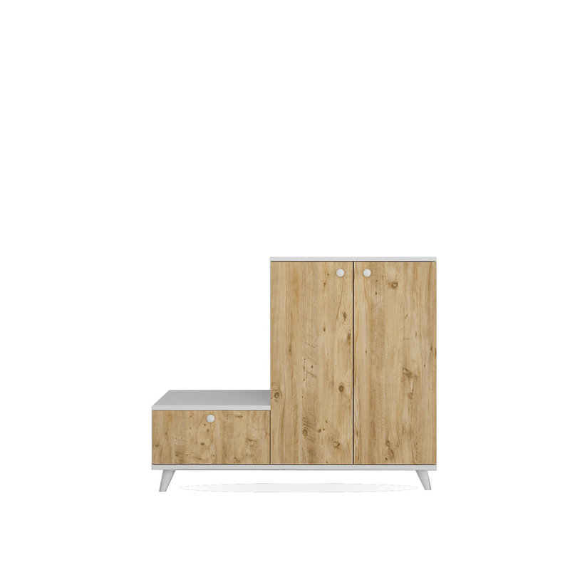 Shoe Storage Cabinet, Oak/White