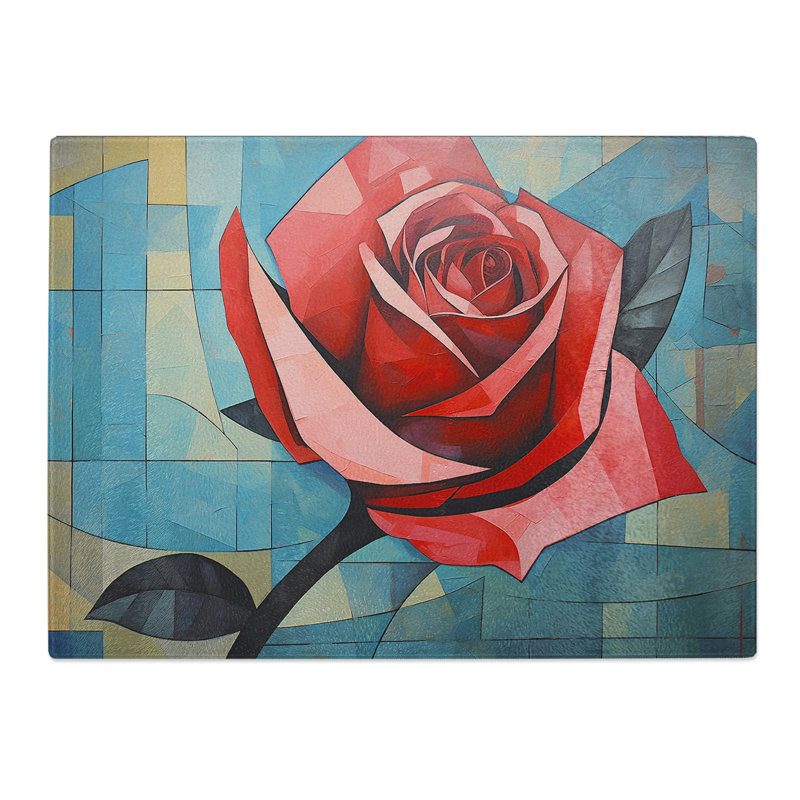 Rose Constructivism No.2  Glass Chopping Board
