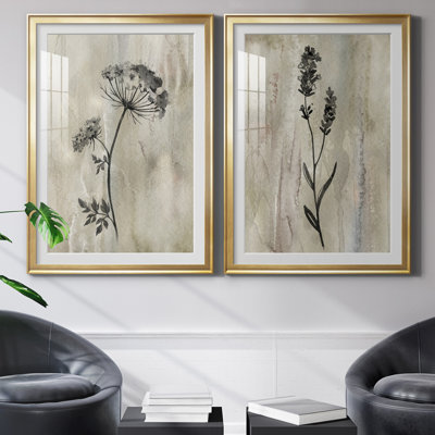 «Sumi-e Silhouette I», ensemble de 2 reproductions d'art
