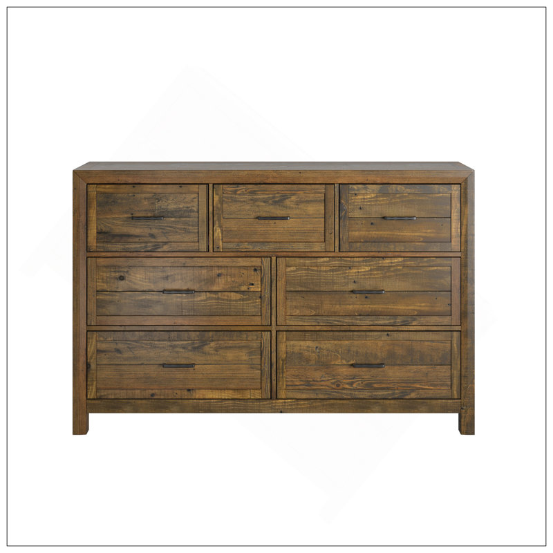 Commode brune à 7 tiroirs