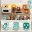 Cage Farmhouse Pantry, armoire de 71 po de hauteur avec prise de courant, éclairage à DEL, 2 tiroirs, 8 portes et rangement ouvert pour la cuisine et la salle à manger-627477102-631202091