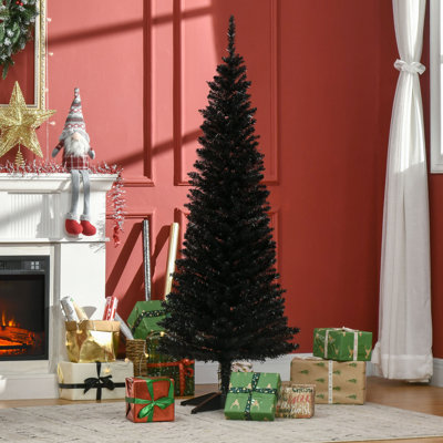 ? Christmas Decoration ? Artificial Pencil Christmas Tree, Slim Xmas Tree With 390 Realistic Branch Tips And Plastic Stand