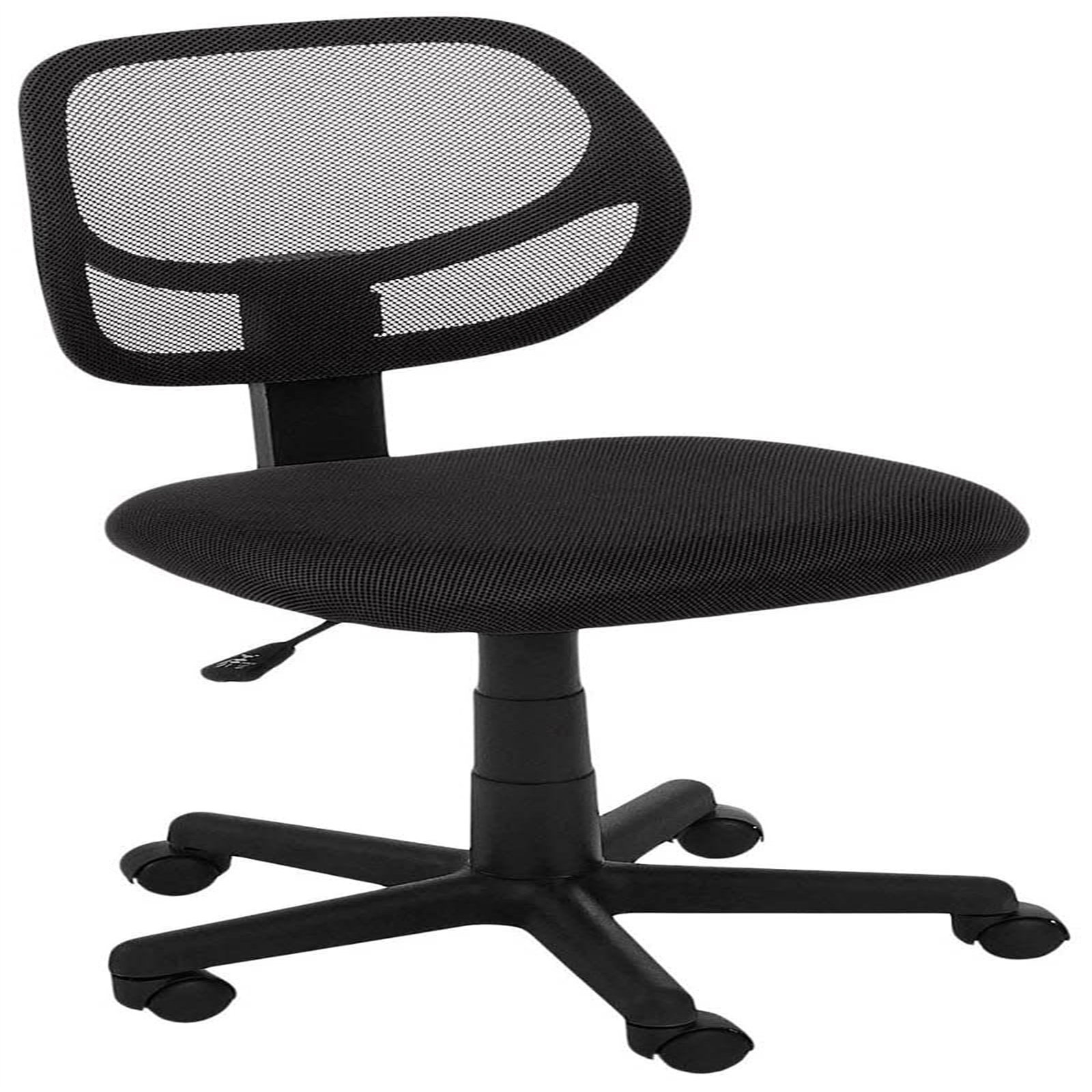   Basics Low-Back, Upholstered Mesh, Adjustable, Swivel Computer  Office Desk Chair, Black, 18.7D x 17.7W x 38.2H : Office Products