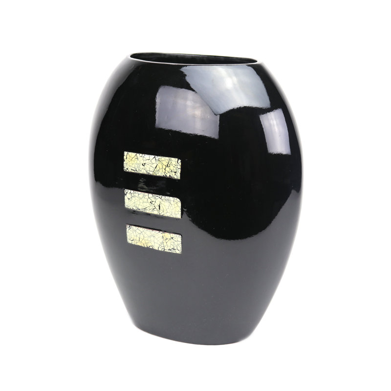 Vase en céramique Bello gris perle, Noir