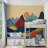Geometric Colorful Mountain Landscape Wall Mural-308803224