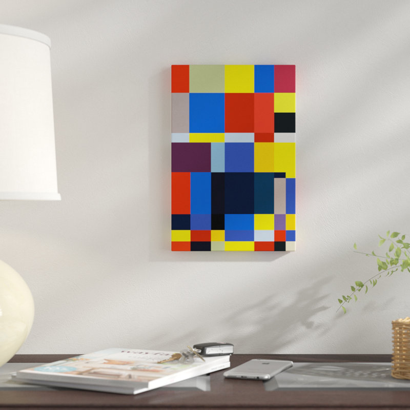 « cubiq », impression sur toile, H 26 po x l 18 po x P 1,5 po, Toile tendue, Pas de tapis