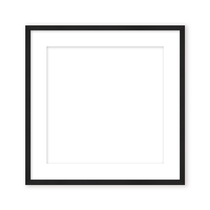 Nature Inspired "Lustrous Foliage" Canvas Wall Art By , 12" H x 12" W x 1.125" D, Framed Matted Print, Black