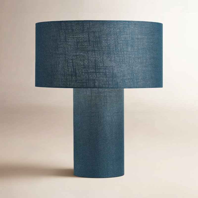 Lampe de table Moonlight - abat-jour en lin bleu ciel, gradateur, Bleu ciel