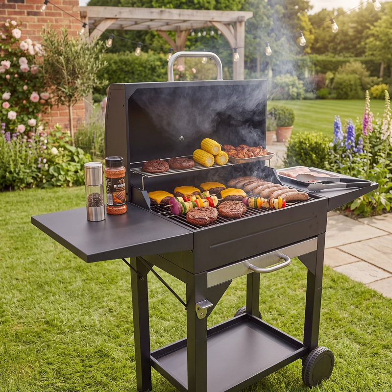 Urbn-Living Cheedla 109cm W Barrel Charcoal Grill