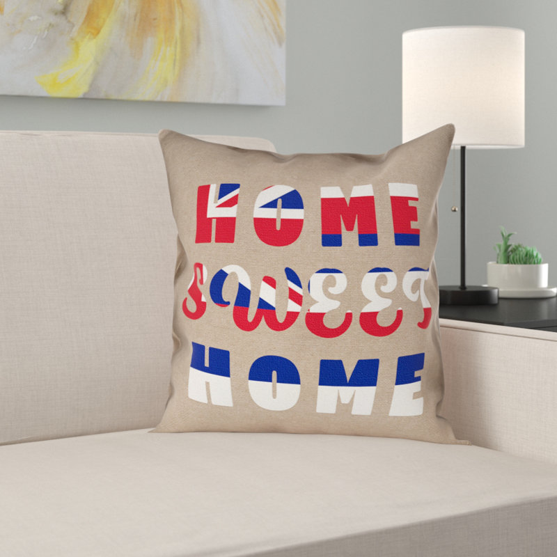 Coussin Katelyn Smith Home Sweet, 28 po x 28 po, Polyester/mÃ©lange de polyester - utilisation intÃ, Coussin décoratif
