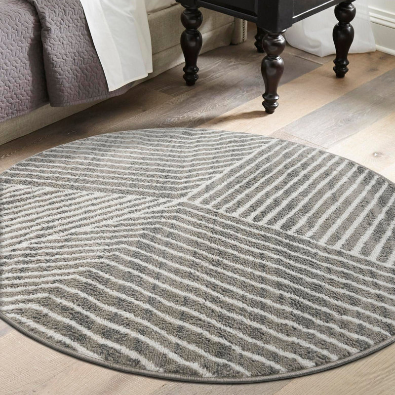 Latitude Run® Orkla Nikolis Rug Gray, Round 5'1"