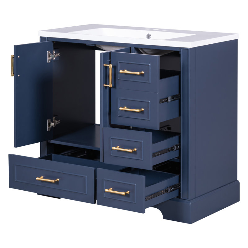 80.1 18'' Single Bathroom Vanity with Top, Blue