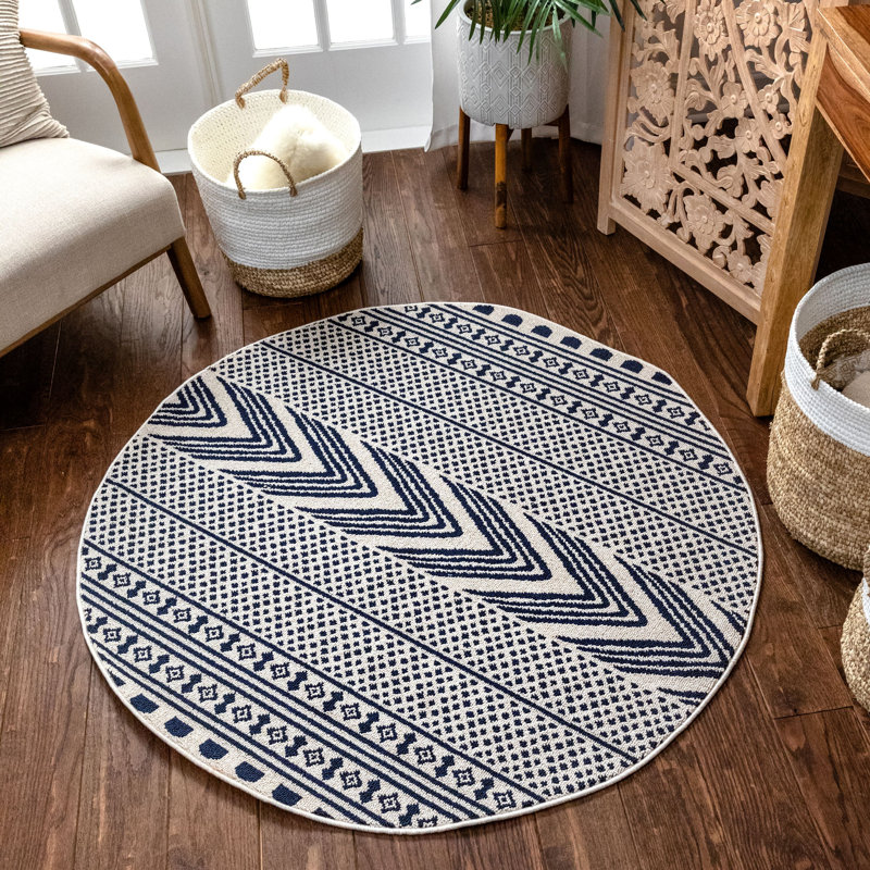 Southwestern Indoor Rug, Round3'11"