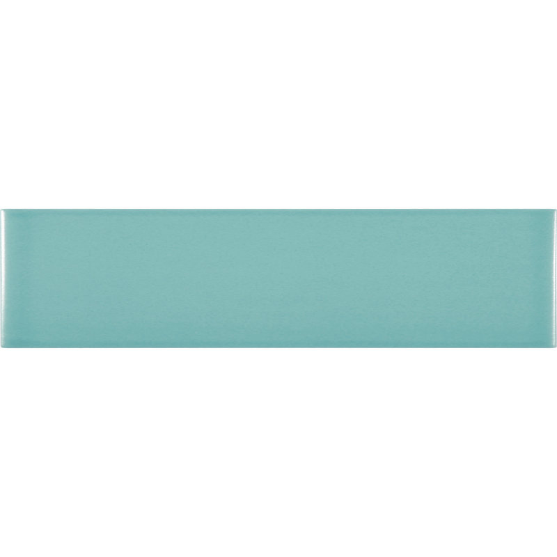 Urban Domain Satin 12'' L x 3'' W Ceramic Bullnose Tile Trim, Turquoise