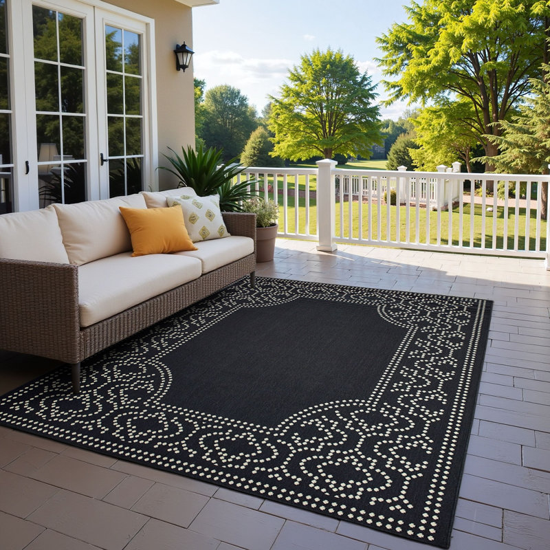 Junor Power Loomed Plaid Rug, Rectangle 5'3" x 7'6"