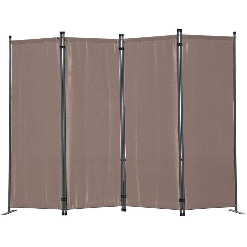 Rillito Folding Room Divider, Black, 165cm H x 224cm W x 22cm D, 4