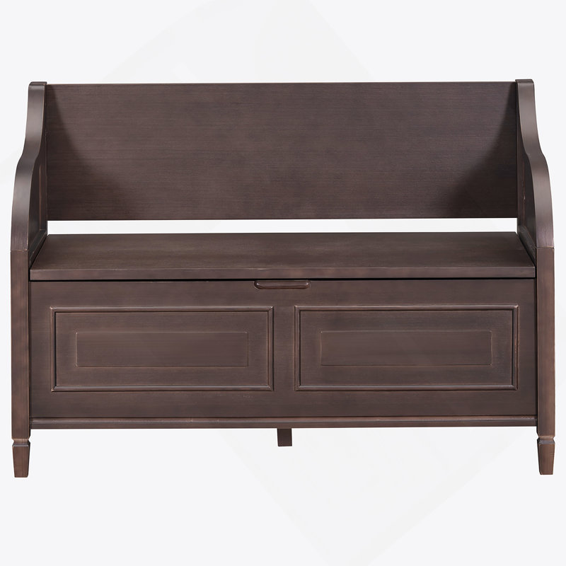 Alecsandra Fabric Upholstered Storage Bench, Entryway Bench,Bedroom Bench , Espresso