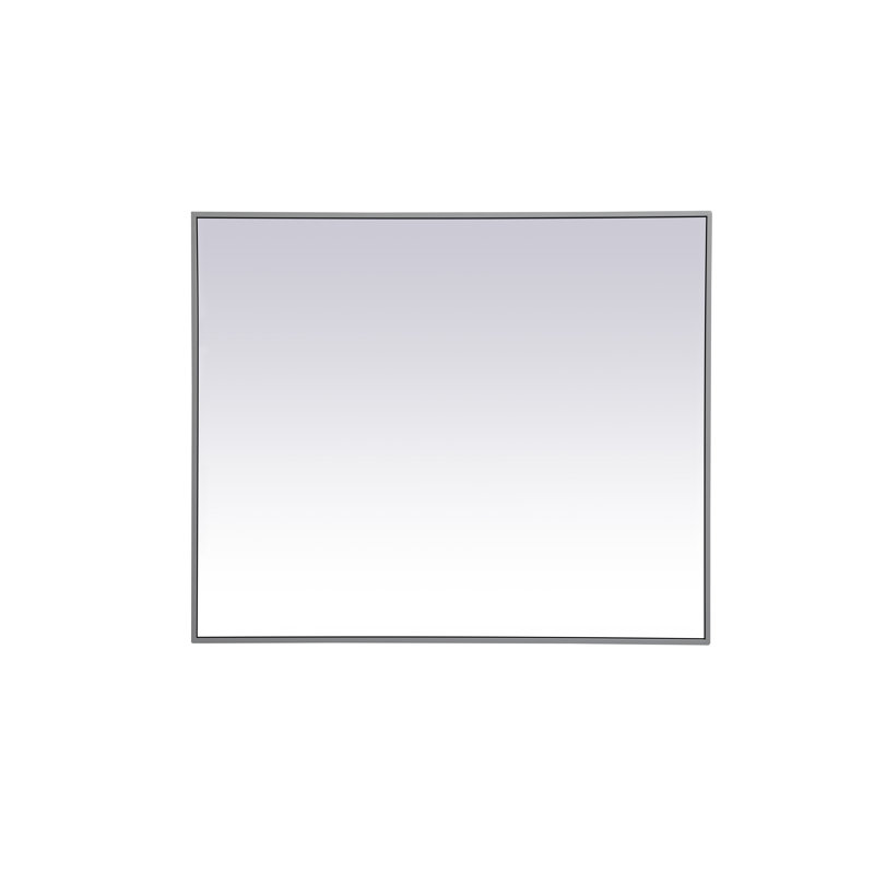 Sabine Metal Rectangle Wall Mirror, 36" x 30", Gray