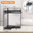 2 Tier Corner Bathroom Countertop Organizer with Hooks (Black)-1721220932