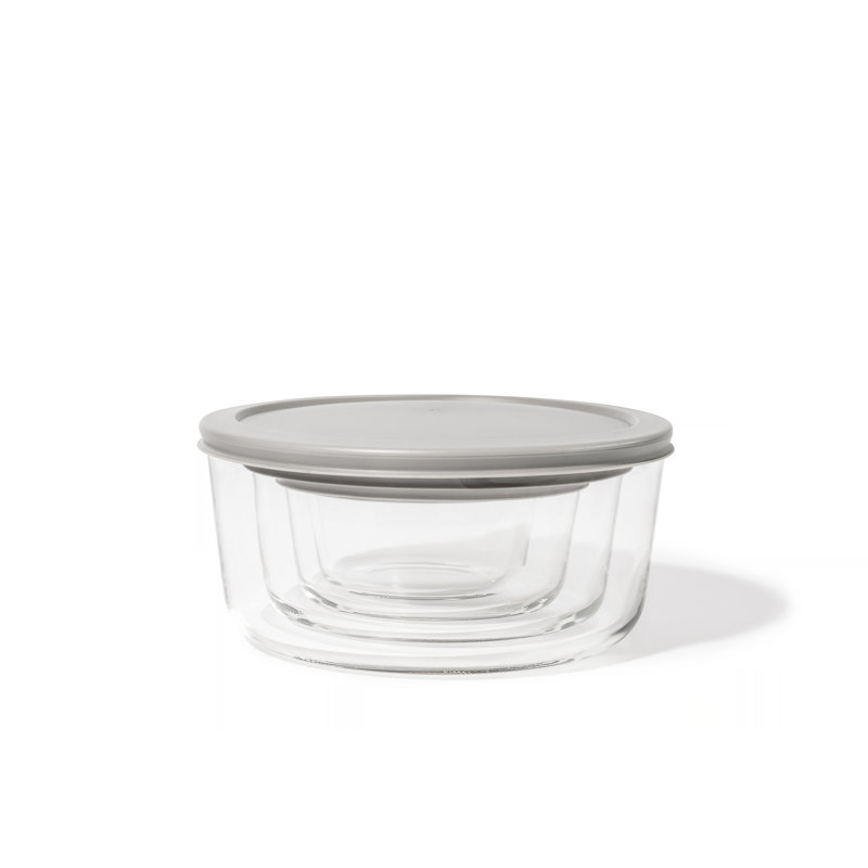 Ensemble de 8 contenants pour nourriture en verre, Gris