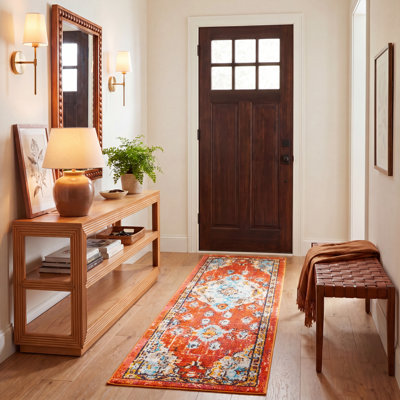 Kathryn Oriental Orange Area Rug