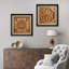 Motif de tapisserie géométrique classique rétro - ensemble de 2 peintures sur toile encadrées-86450558