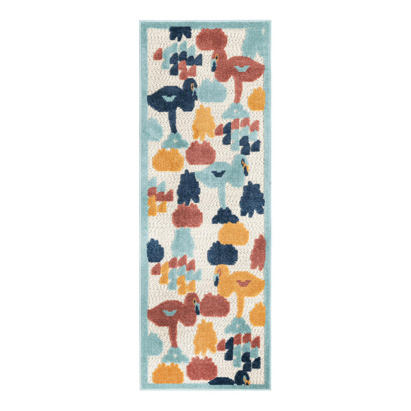 Medway Indoor/Outdoor Rug White, Runner 2' x 6'