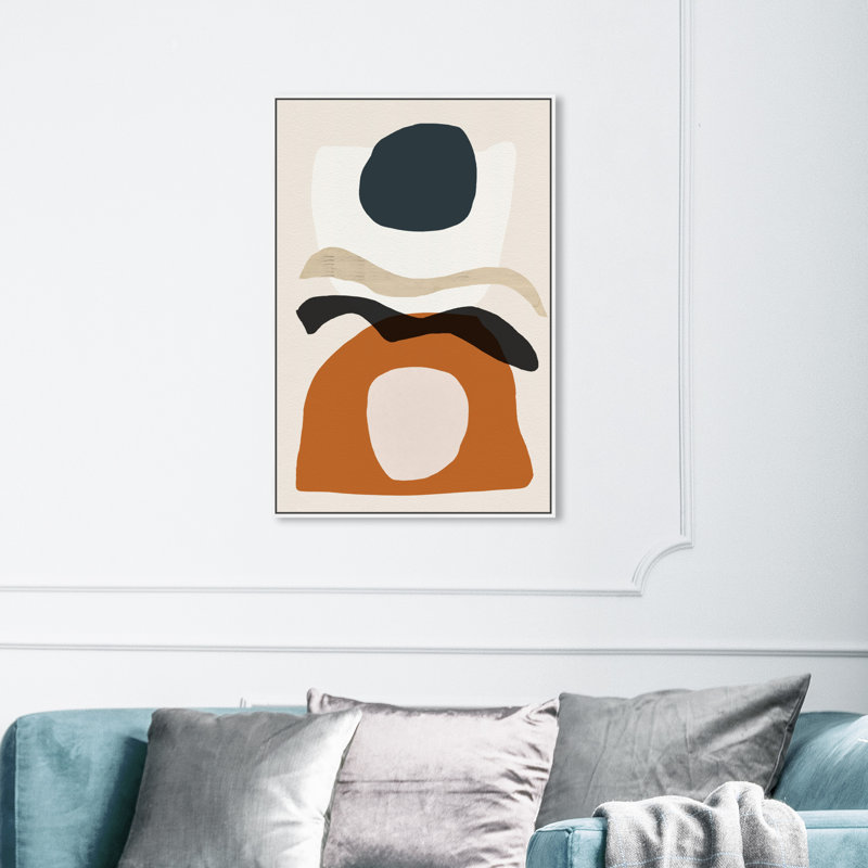 Abstrait La Afrique Meridionel - reproduction d'art sur toile, H 15 po x l 10 po x P 1,5 po, Cadre blanc