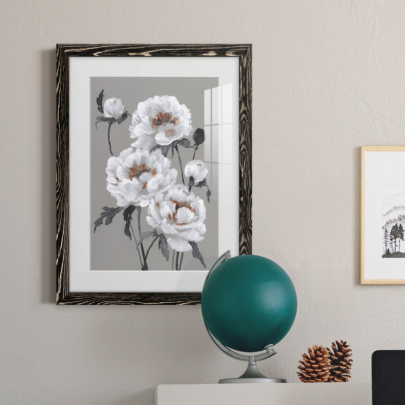 Peony Profusion I - Peinture avec cadre, H 24 po x l 20 po x P 1 po, Cadre noir