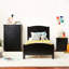 Table de chevet contemporaine à 2 tiroirs, placage de pin et noir avec rangement-447279538