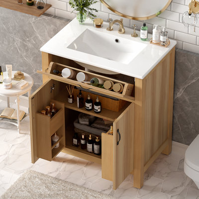 High - Quality Wood Bathroom Vanity With Multiple Storage Options, Soft - Close Features, And Adjustable Components For A Functional Bathroom Space