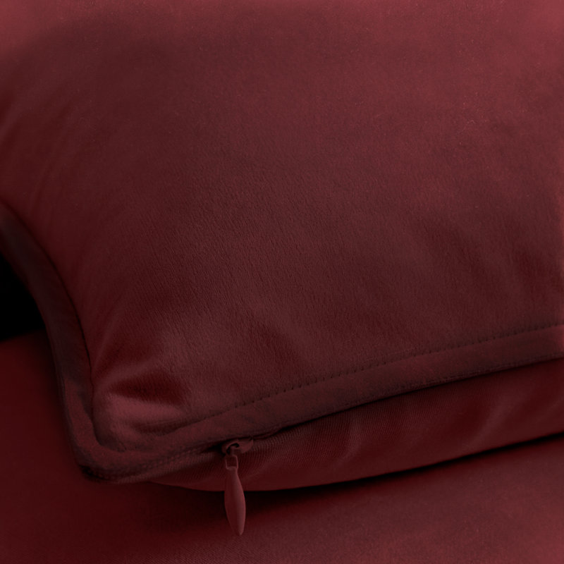 A1HC Luxurious Fine Soft Velvet Throw Pillow Cover, 18" x 18", Wine Red