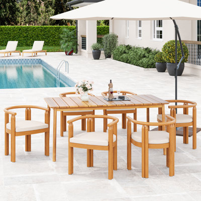Ensemble de salle à manger d'extérieur pour terrasse 7 pièces Cove