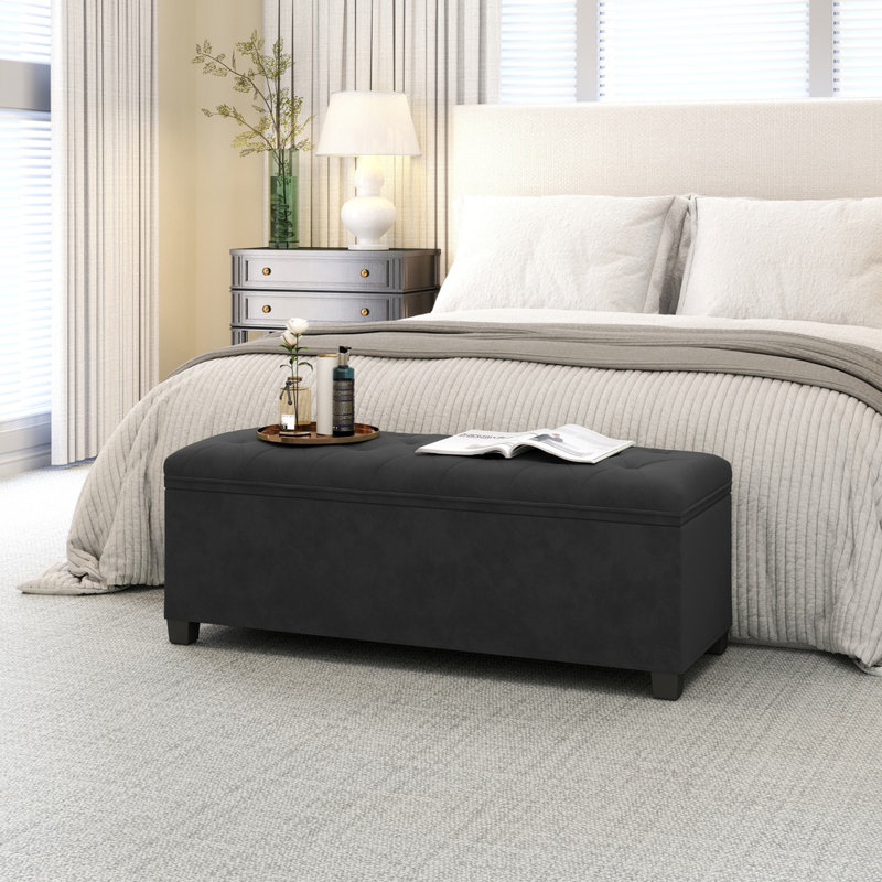 Banc de rangement avec repose-pieds avec pieds de 15,7 po x 43,7 po, repose-pieds avec bancs, coffre de rangement, capacité de 660 lb, pour le salon, la chambre à coucher et le vestibule