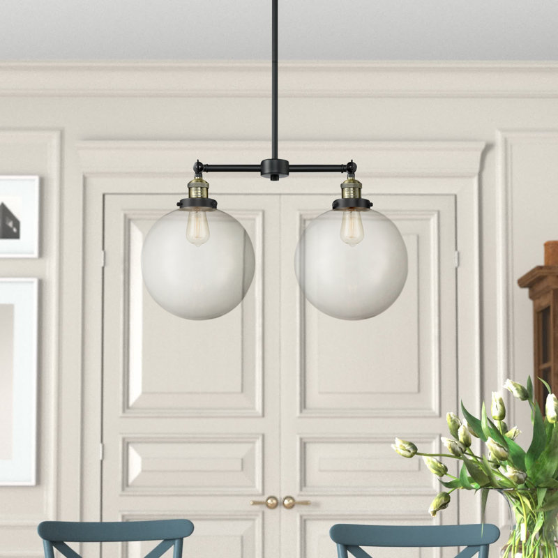 Oliver 2 - Light Kitchen Island Pendant, Clear, Black Antique Brass
