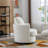 32"W Slipcovered Upholstered Swivel Barrel Chair-1912470073