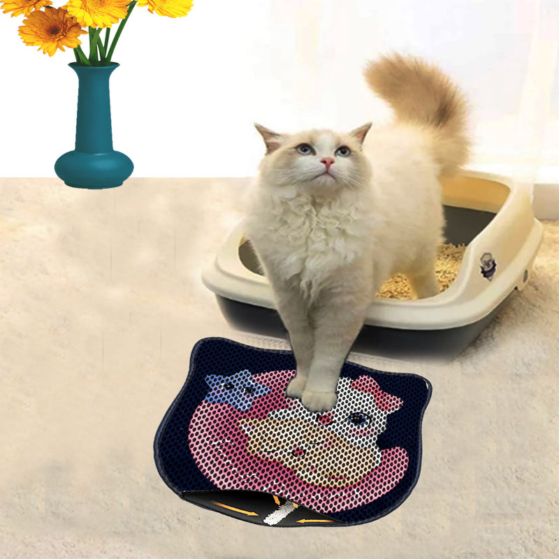 Durable Cat Litter Mat, 15.7 x 19.7 inches | 50% PVC / 50% Polyester, Machine Washable & Vacuum Friendly | Perfect for Easy Cleanup, Non-Slip Design to Keep Your Home Clean & Fresh, Ideal for Pet Owners