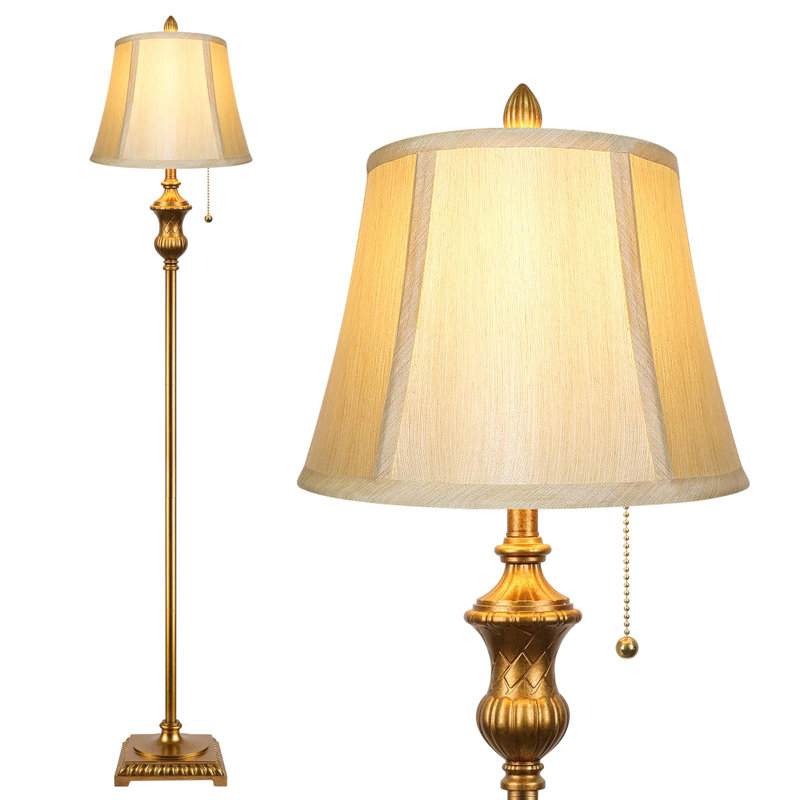 Lampe sur pied Traditional, Blanc, Beige