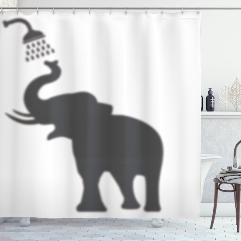 Animal Print Shower Curtain with Hooks Included, 70" H x 69" W