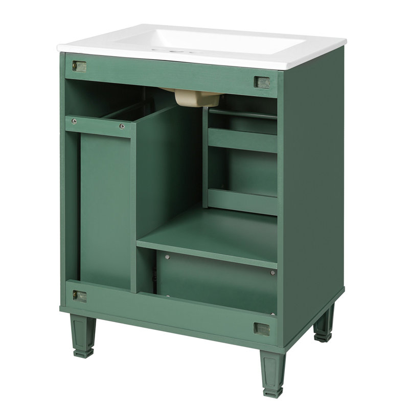 Meuble-lavabo 24 po avec lavabo, Vert