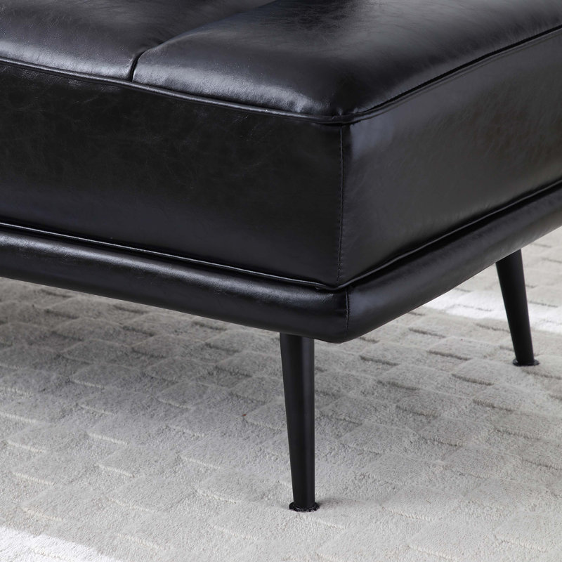 56.3" Upholstered Bench, Black