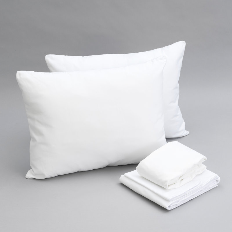 Essentials King Bedding - 2 Pillows, Sheet , Mattress Protector. Soft And Smooth Sheets, Protects Spills, Bed Bugs, , . White Bundle Microfiber 5 Protection Pillows. Sheets