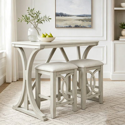 3-Piece Counter Height Dining Set with USB Charging Port