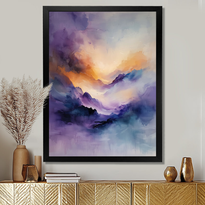 Ghanim - Abstract Wall Art, Black, 20" H x 12" W, Single Picture Framed Print