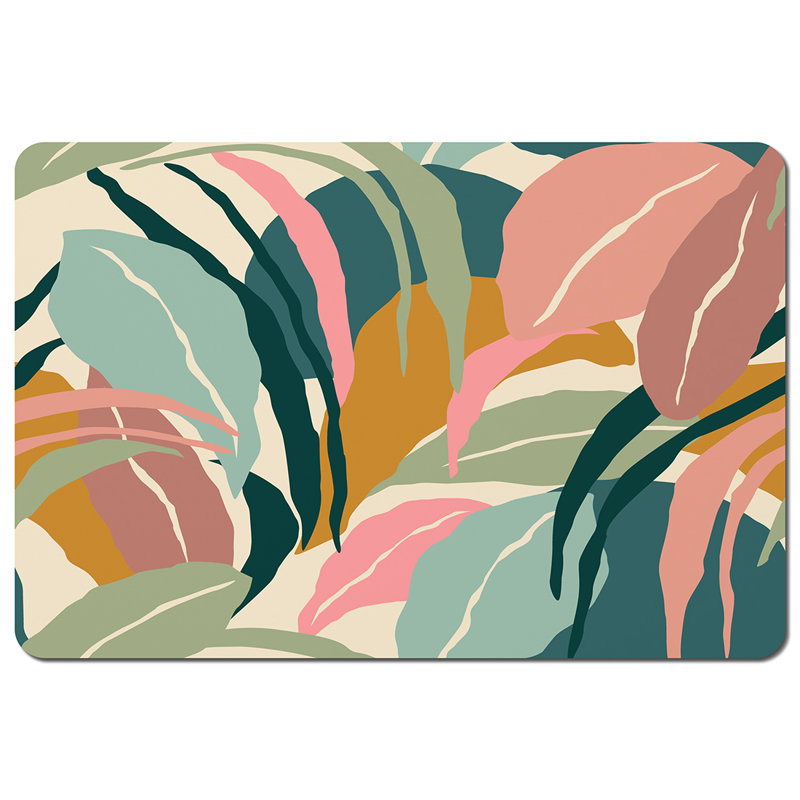 Drusie Wood Floral Rectangle Placemat
