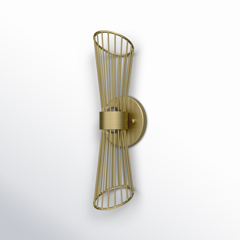 Gazania Steel LED Wallchiere, Natural Aged Brass